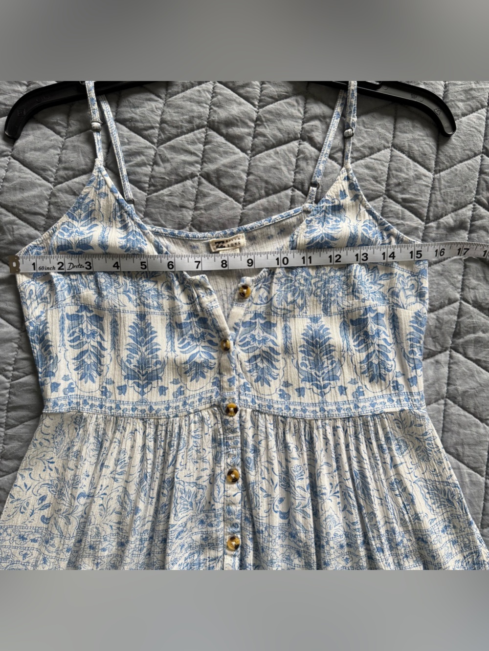 Billabong Blue and White Floral glow up mini dress - Picture 12 of 15